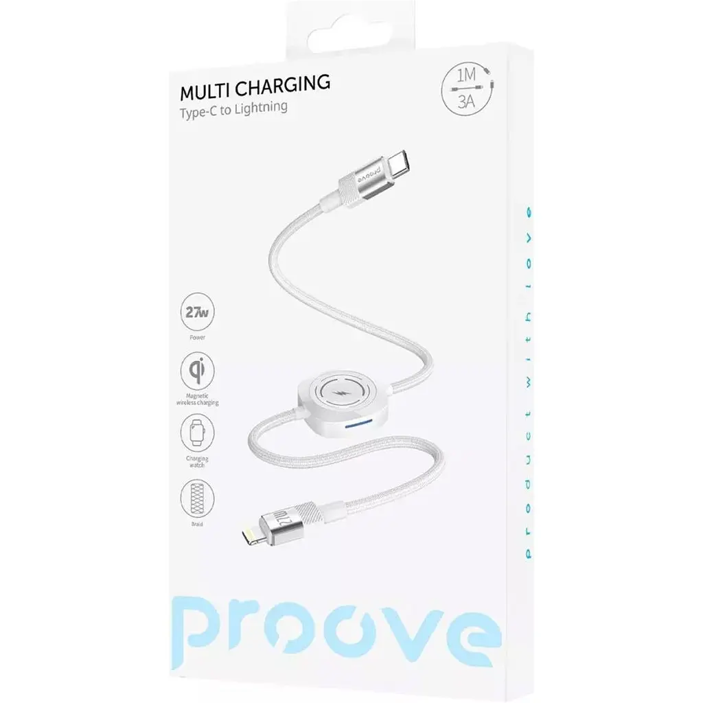 Кабель Proove Multi Charging USB-C to Lightning 27W White (CCMT27004101) [130353] - фото 2