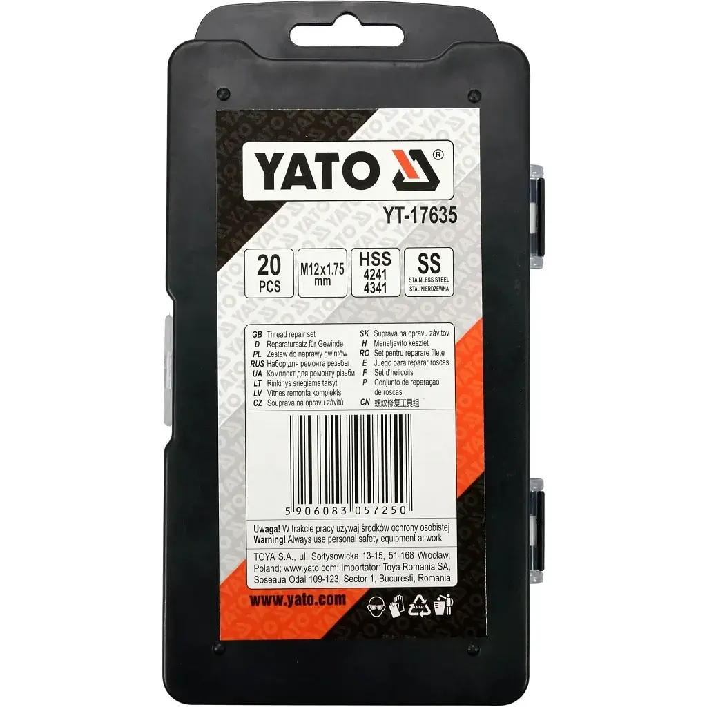 Набір інструментів Yato для ремонту різьби M12x1,75 (YT-17635) - фото 3