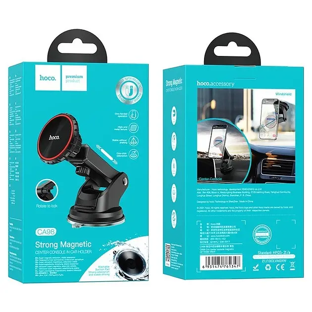 Холдер магнітний Hoco CA98 чорний (MAW-44247_356) - фото 5