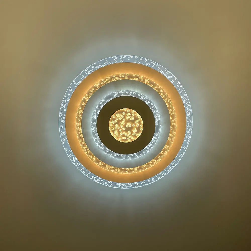 Круглий світильник Ø 35 см з прозорим акрилом з бульбашками Line F 2245-350 Q WT - фото 2