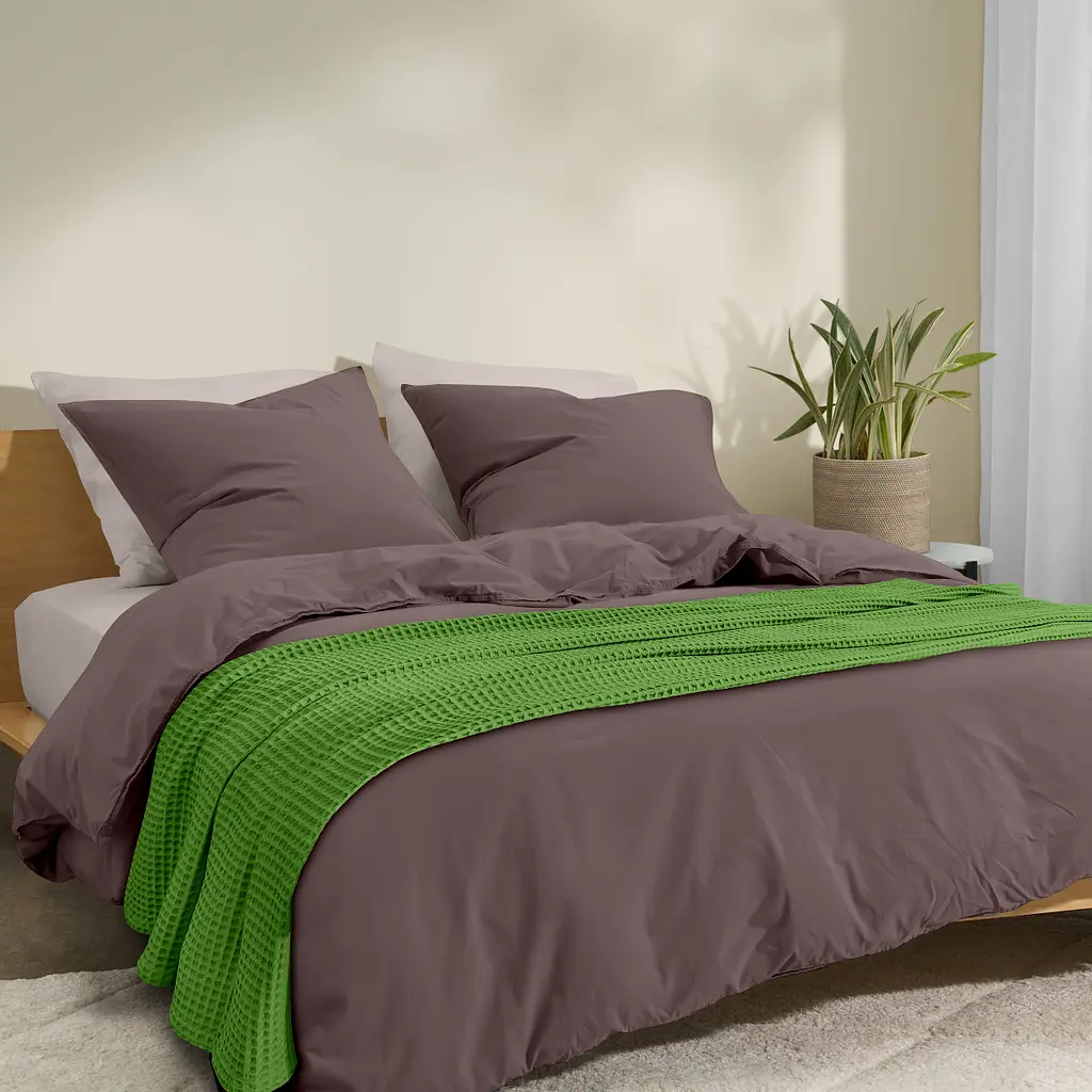 Плед-покривало Cosas Lime Greek Waffle вафельний 160х230 см лайм (Blanket_51Lime_GreekWaffle_160x230) - фото 4