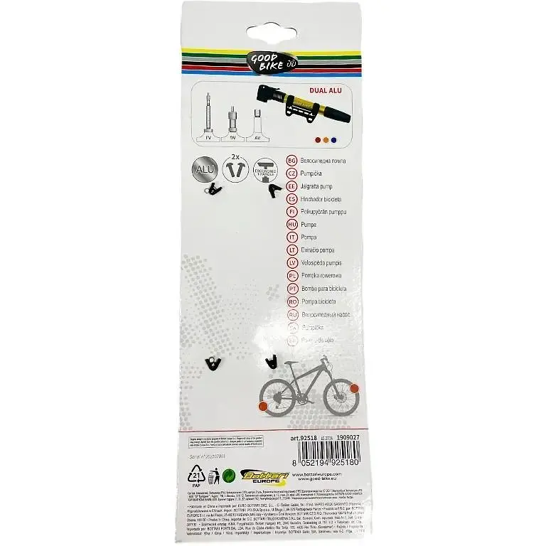 Насос ручной для велосипеда Good Bike Dual Alu в алюминиевом корпусе AV, FV, DV красный (92518R-IS) - фото 10
