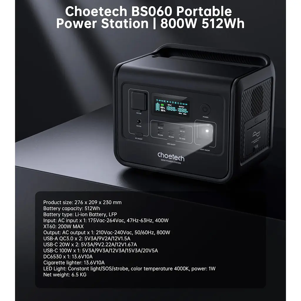 Зарядна станція Choetech BS060 800W [123592] - фото 7
