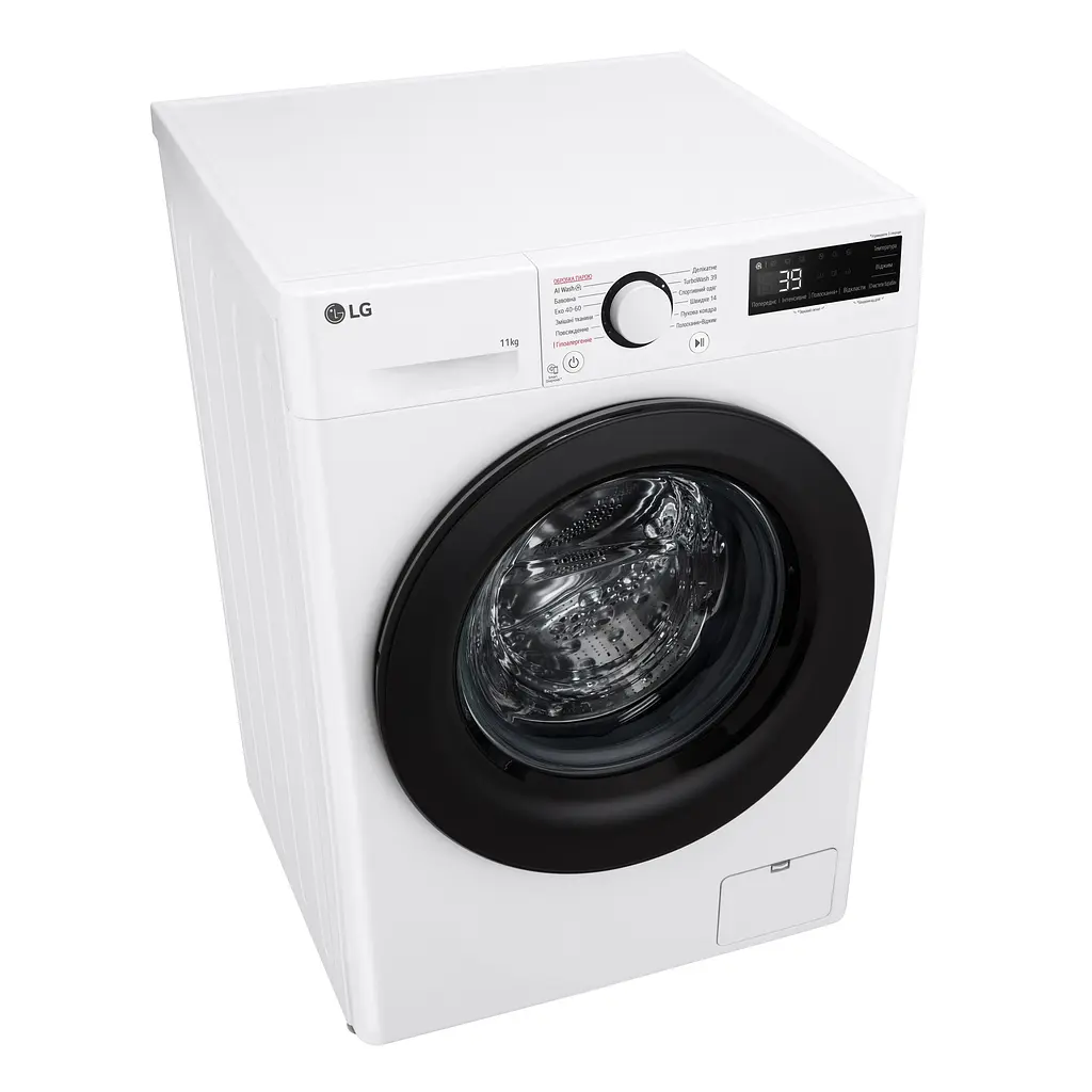 Пральна машина LG фронтальна, 11кг, 1400, A, 57см, дисплей, пара, інвертор, білий - фото 5