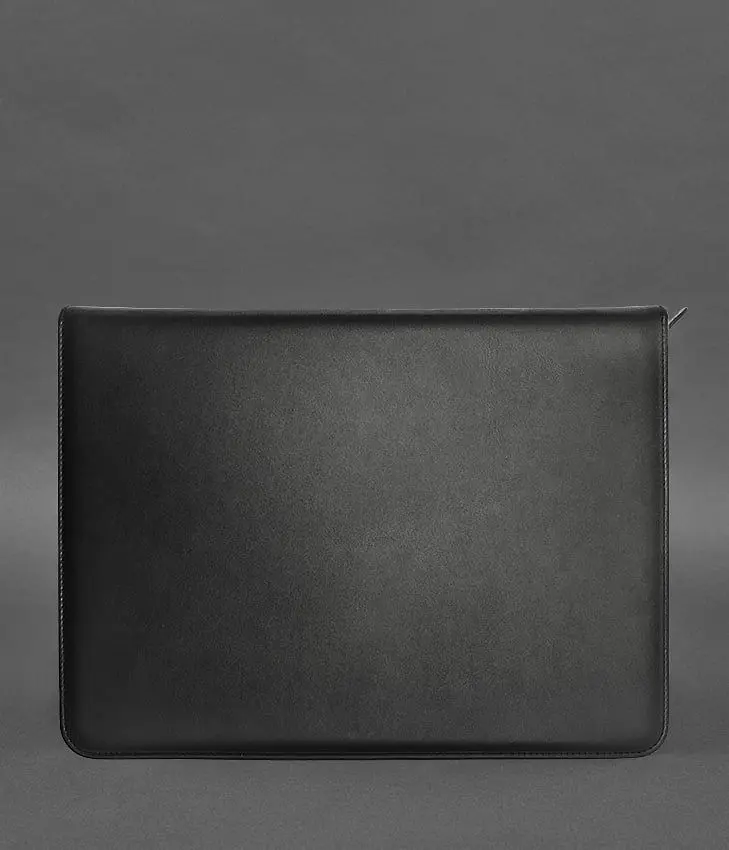 Шкіряна папка А4 на блискавці для документів чорна - фото 2