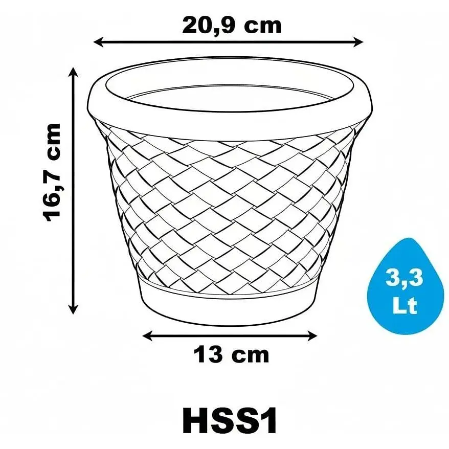Вазон для квітів Serinova Wire Mesh 3.3 л антрацит (20-HS0111102-200100) - фото 3