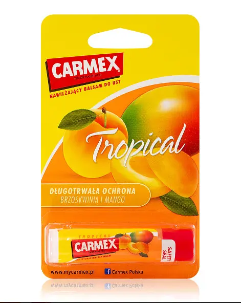 Зволожуючий бальзам для губ Carmex Tropical Peach & Mango