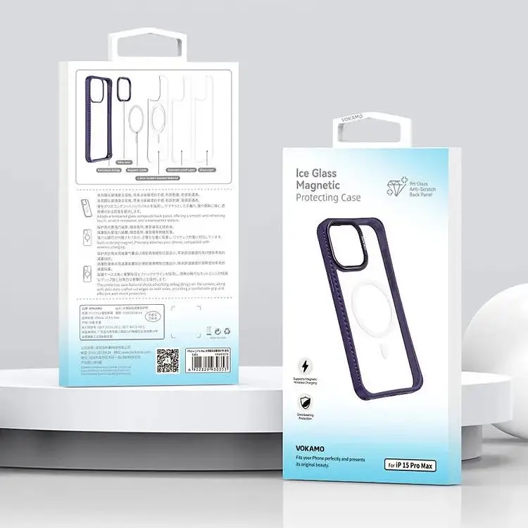 Чохол Vokamo MagSafe для iPhone 15 Pro Max з магнітом Ice Glass Black - фото 5