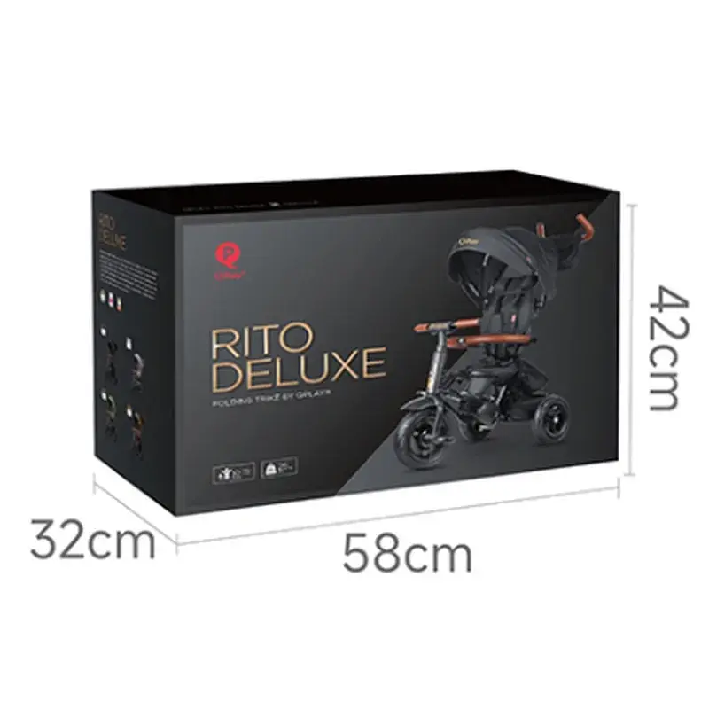 Дитячий велосипед Qplay Rito Deluxe складаний триколісний Black (S380-17RitoDeluxeBlack) - фото 3