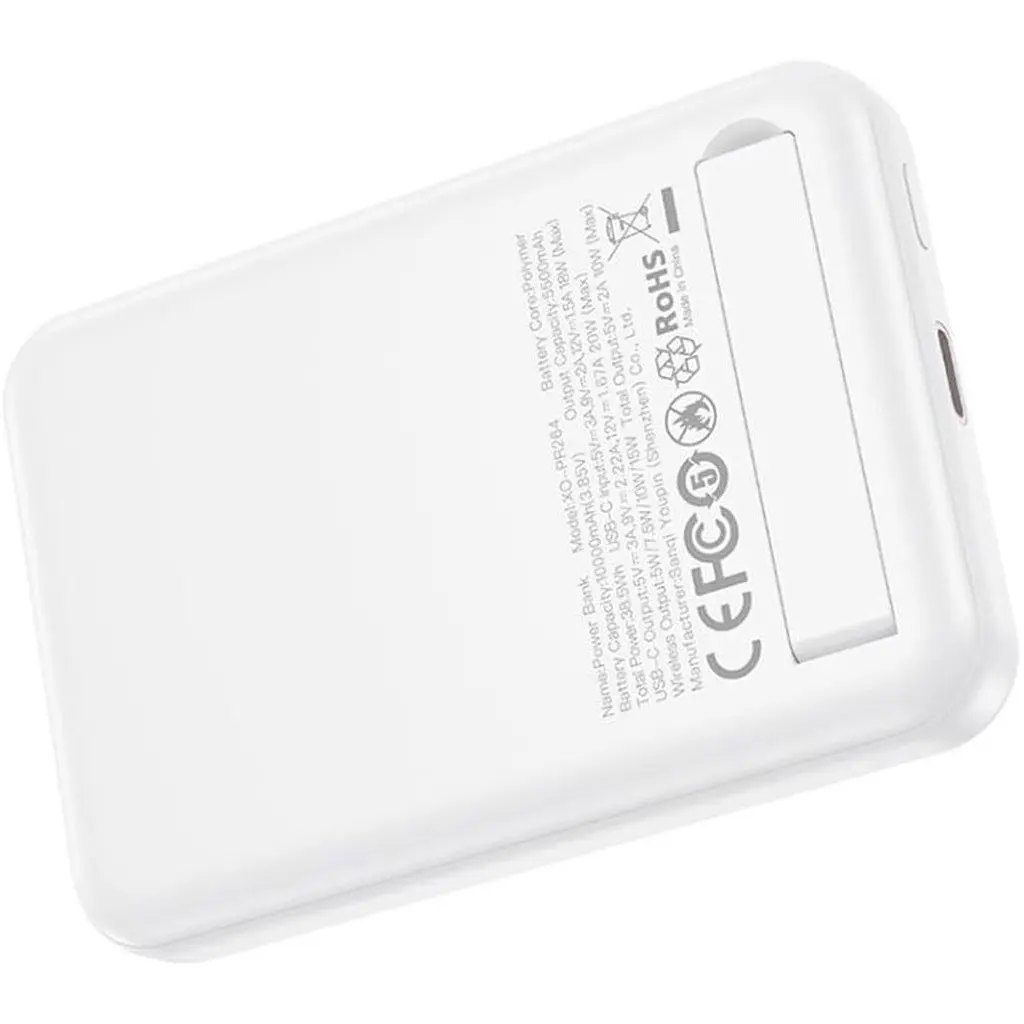 Зовнішній акумулятор XO PR264 10000mAh 20W White [172647] - фото 2