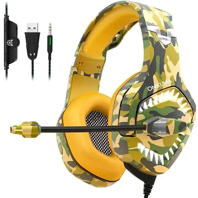 Наушники Onikuma Gaming with LED K1 Pro Camouflage-Grey с подсветкой - фото 7