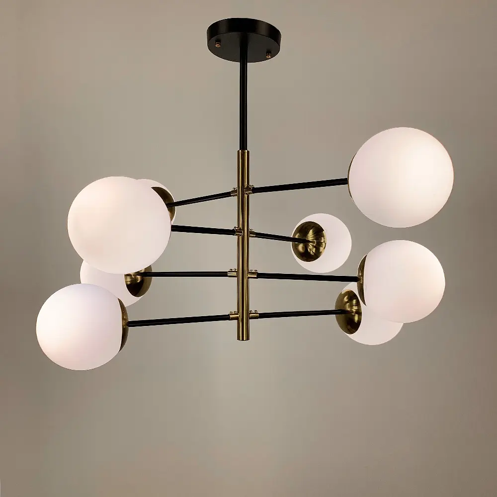 Люстра на 8 плафонов с латунной фурнитурой Line.F YG 8132-8 - фото 5