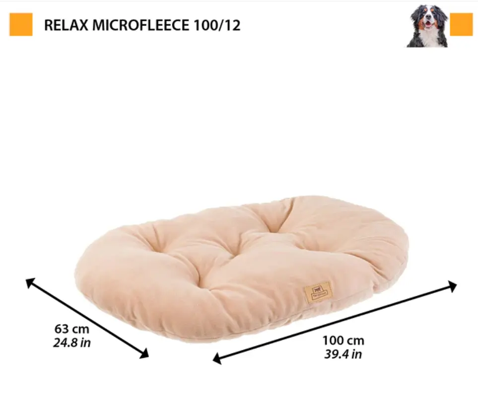 Подушка для собак та котів Ferplast Relax Microfleece 100/12 бежево-коричнева 100x63 см 83310021 - фото 2