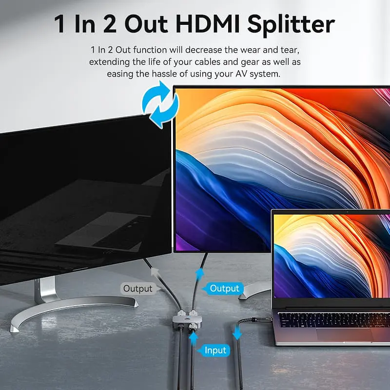 Перемикач двонаправлений Vention Switch HDMI 2.1 8K 60Hz 3D HDCP HDR Dolby 7.1 2 in 1 out - фото 8