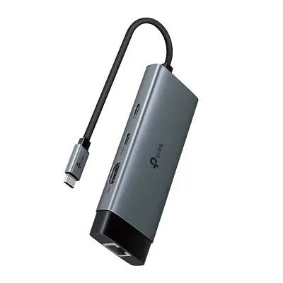 Концентратор TP-Link USB 3.0 6-in-1 2xUSB 3.0 + 1xUSB-C + 1xHDMI + 1xRJ45 + PD 100W (UH6120C) - фото 4