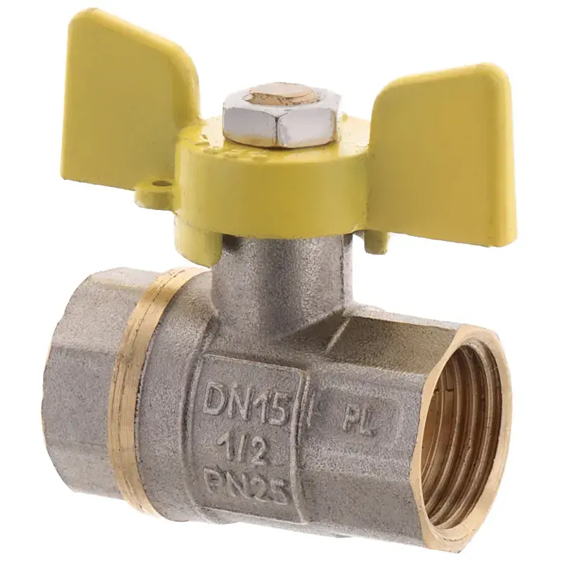 Кран кульовий Ferro Pl 1/2" ГГМ газ art. 602 (латунна куля) FE0559