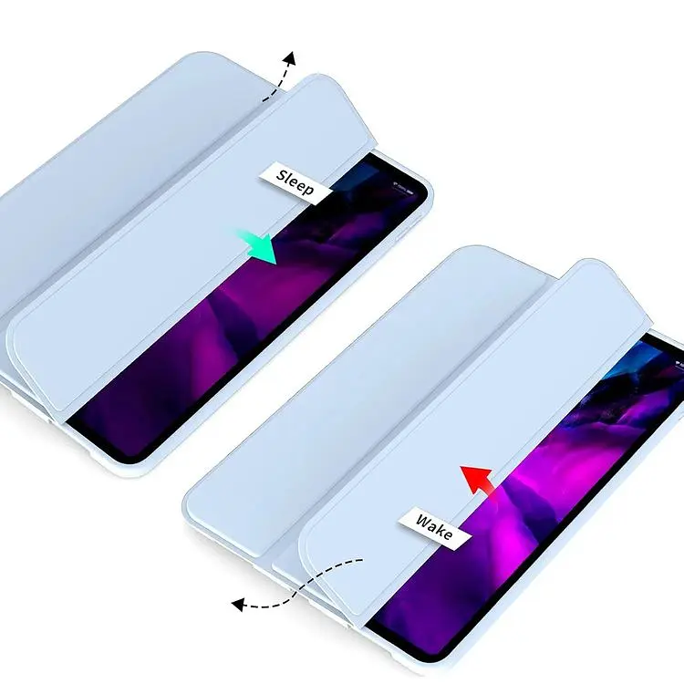 Чехол-книжка BeCover Tri Fold Soft TPU Silicone для Apple iPad Air 13" M2/M3 2024/2025 Light Blue (711741) - фото 4
