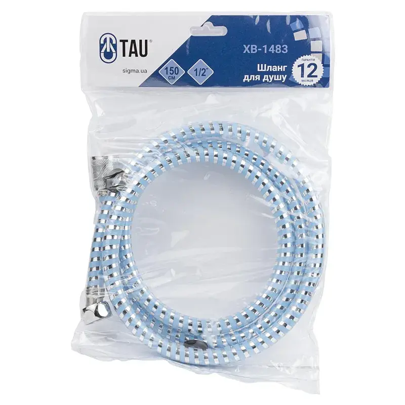 Шланг для душа TAU 1/2" PVC 2-х шаровий синій 150см (XB-1483) - фото 2
