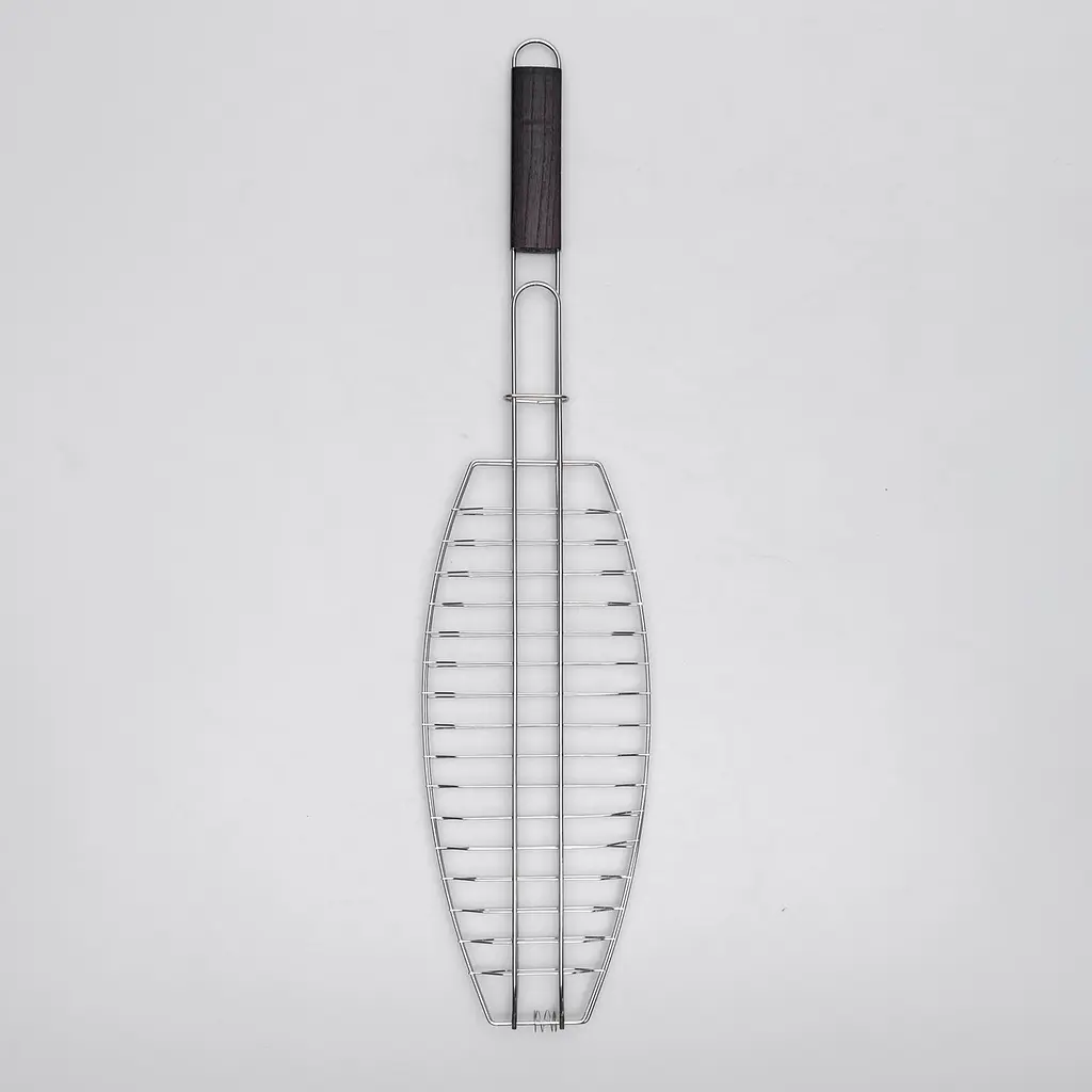 Решетка-гриль для рыбы Yiwu из нержавеющей стали 37х15 см для костра мангала кемпинга решетка для барбекю гриля шашлыка BQ-11 - фото 3