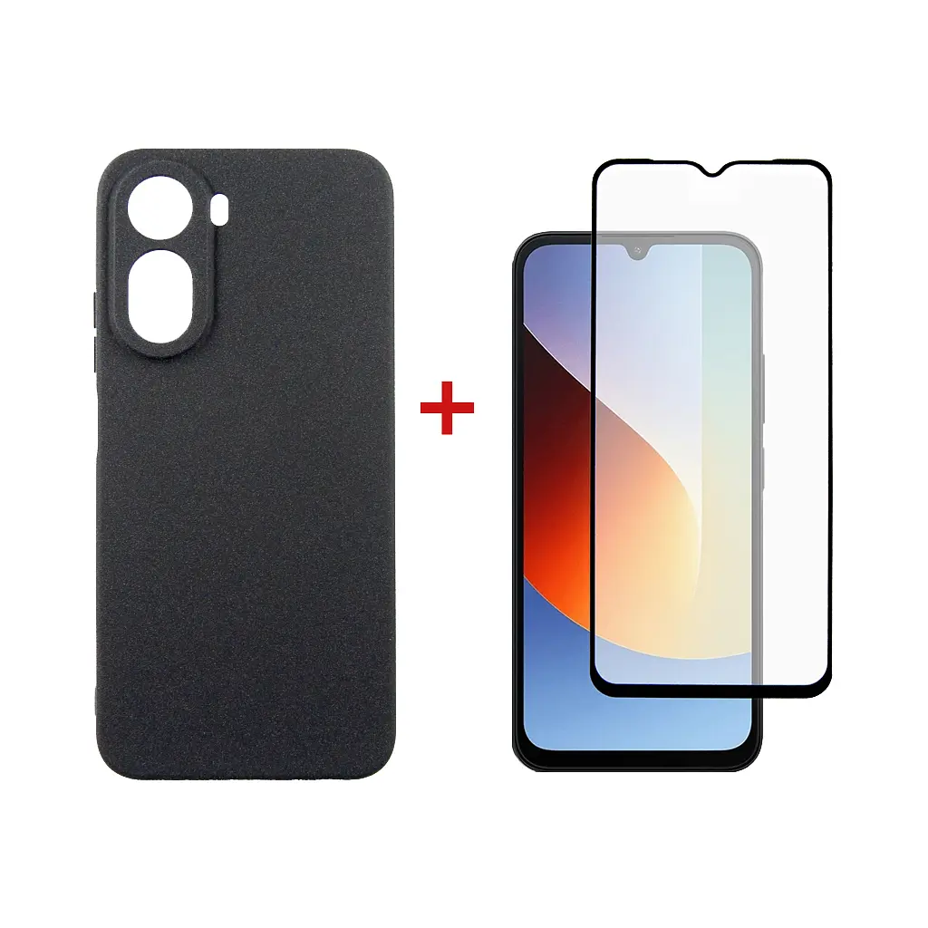 Чохол до мобільного телефона Dengos Carbon Cover + Glass Xiaomi Redmi A7 Pro Black (DG-KM-202) - фото 2