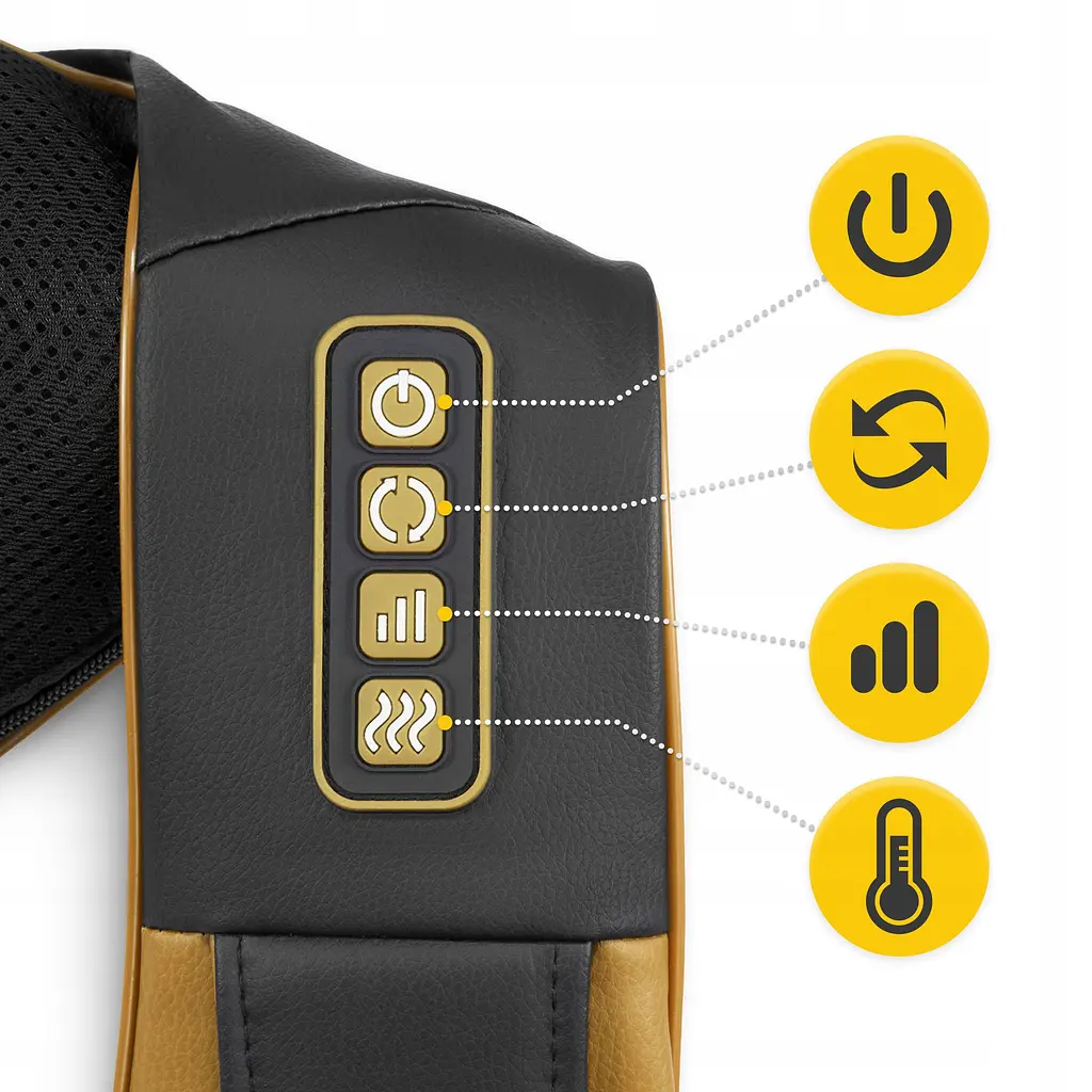 Накидка-масажер 4FIZJO Shiatsu Pro+ для шиї та спини Black/Gold (P-5907739312358) - фото 11
