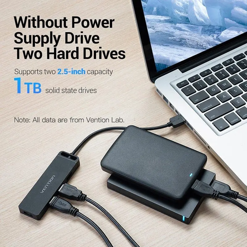 Хаб USB Vention 2.0 -> 4xUSB 2.0 0.15м Black (CHMBB) - фото 2