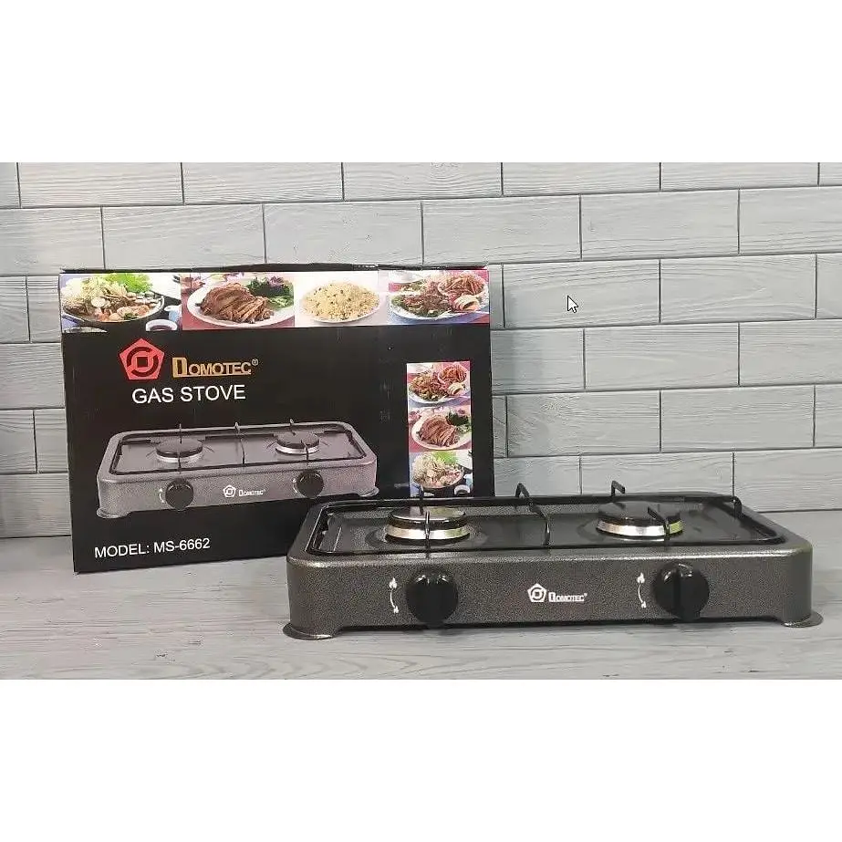 Настільна газова плита двокнфоркова Domotec MS-6602 0,54 кВт х2 Сіра - фото 9