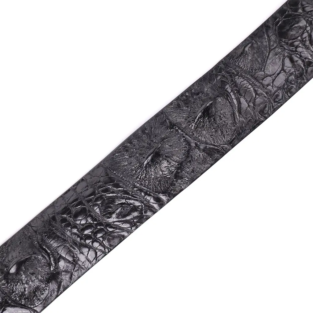 Ремінь чоловічий з натуральної шкіри крокодила чорний CROCODILE LEATHER 18008 120 см - фото 8