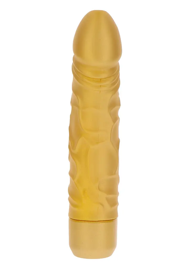 Вібратор ToyJoy Gold Dicker, 20 см (золотий) - фото 4