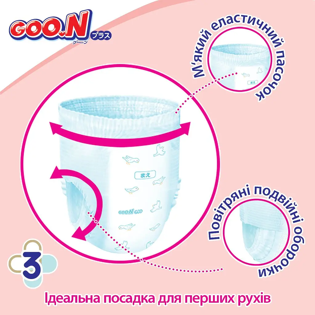 Трусики-підгузки GOO.N Plus M (6-12 кг) 52 шт. (21001085) - фото 8