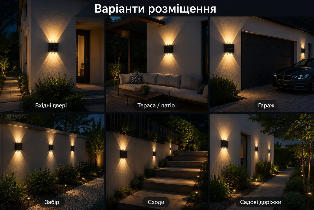 Світильник на сонячній батареї / Фасадний ліхтар 6 LED - фото 3