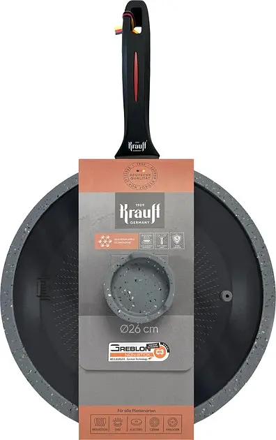 Сковорода універсальна Krauff Smart Fry з кришкою 26 см чорна 25-45-179 - фото 2