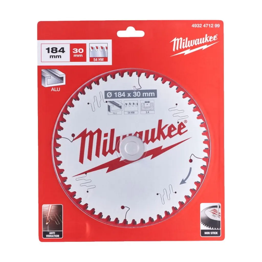 Диск пиляльний Milwaukee Alu PFTE, діаметр 184х30х2,4мм, 54 зуб. (4932471299) - фото 2