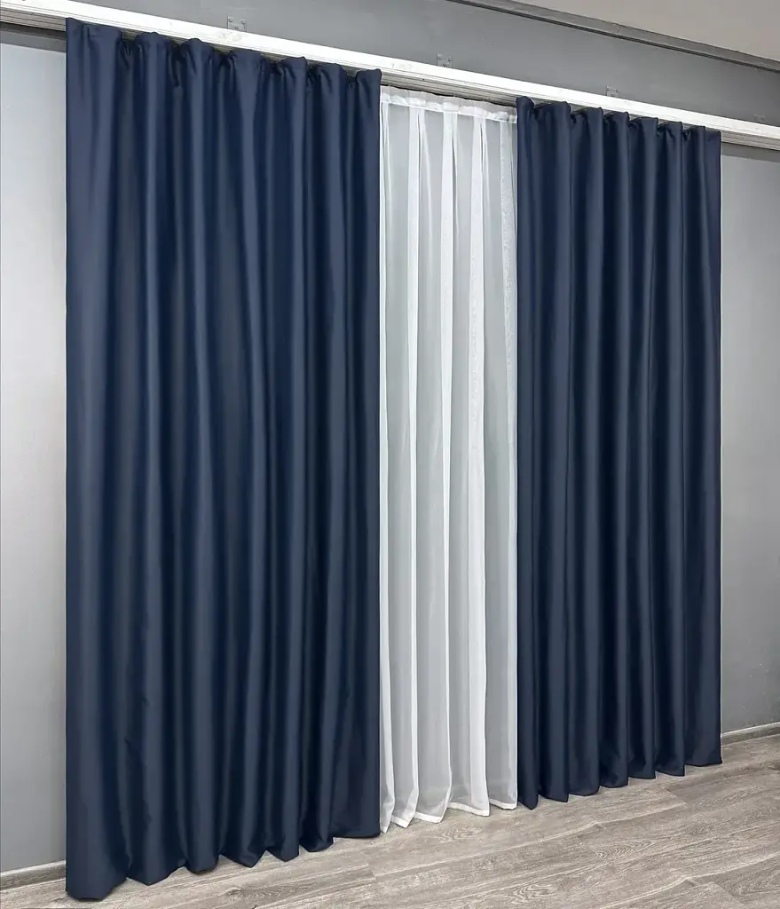 Комплект штор VR-Textil Midnight блекаут 2 шт 100x290 см темно-синій (1164ш) - фото 3