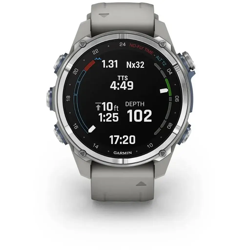 Смарт-годинник Garmin Descent Mk3 43 mm Stainless Steel with Fog Gray Silicone Band (010-02753-04/03 - фото 2