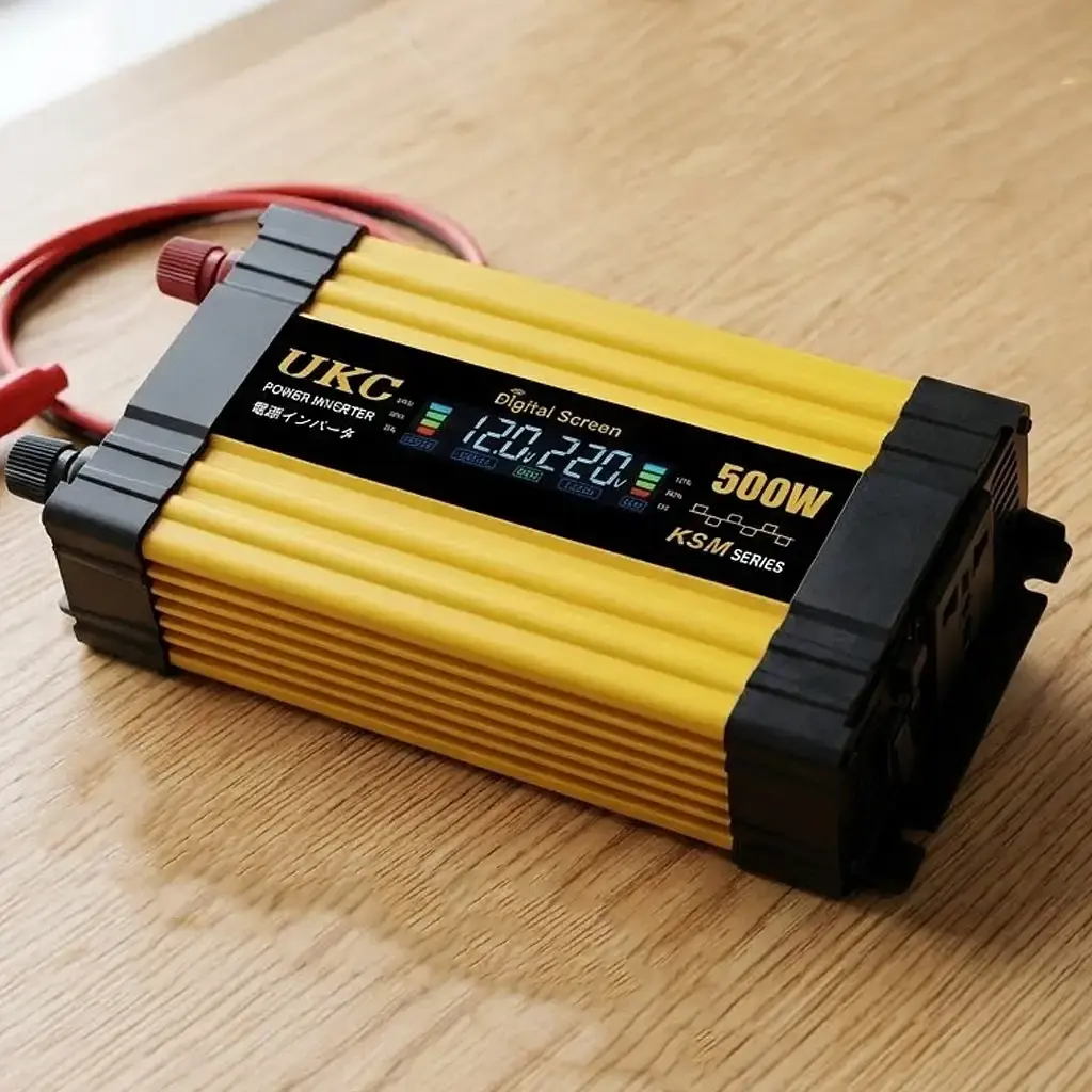 Автомобільний інвертор Жовтий / Перетворювач напруги з 12-220 V, 500 Вт, 2хUSB - фото 2