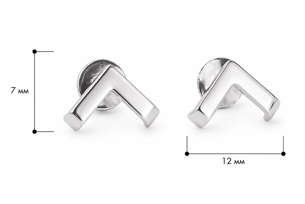 Срібні сережки-гвоздики Геометрія форм (40117) - фото 3