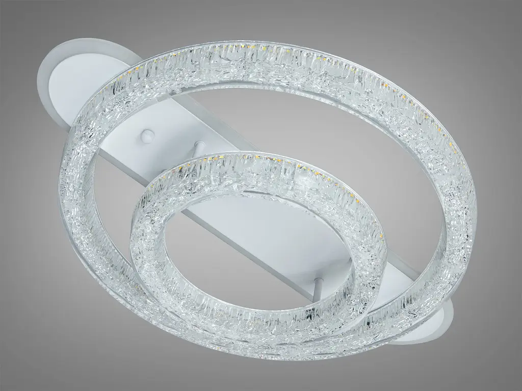 Стельова LED-люстра Diasha 9711/500+300WH, кришталь, димер, пульт, 80 W, 62 см, 13-20m2 - фото 4