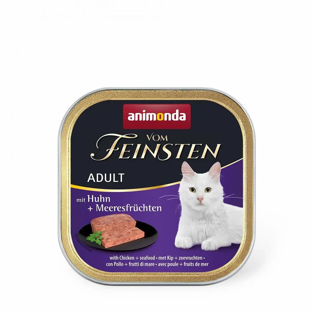 Вологий корм для кішок Animonda Vom Feinsten Adult with Chicken + Seafood з куркою та морепродуктами 100 г (арт.AM-83306)