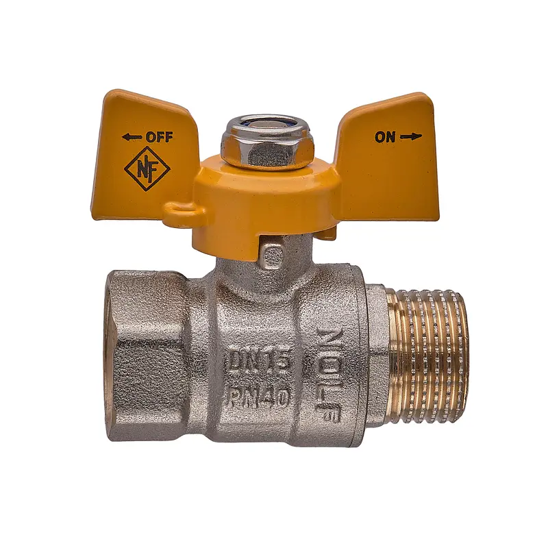 Кран кульовий Nolf Classic NFC.722-06-1/2" FM ГШМ Yellow, ручка "метелик" жовта NF3129 - фото 3