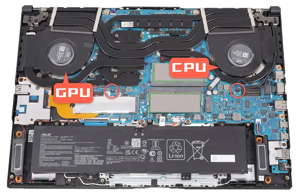 Вентилятор Asus кулер 12V для моделей ноутбука TUF Dash F15 FX517ZW, FX517ZM, FX517ZR (GPU Fan) 13NR0990T02021, 12V, 4pin - фото 4