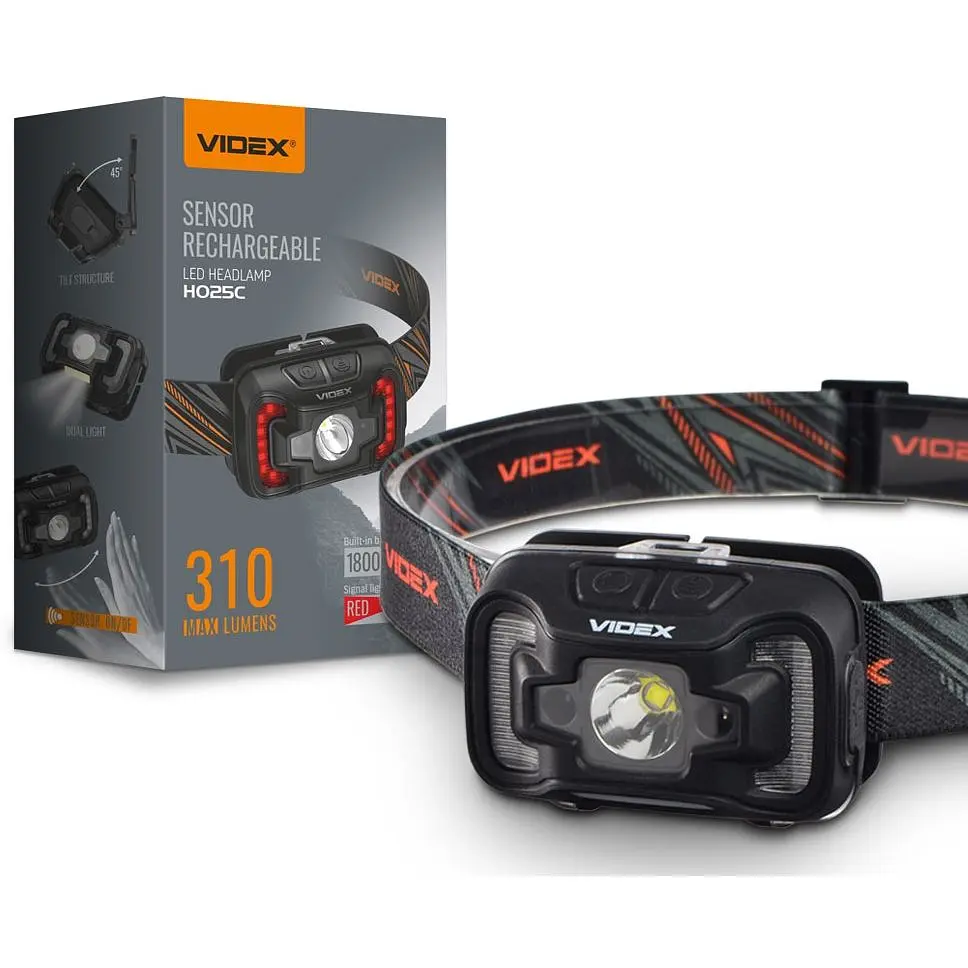 Налобный светодиодный фонарик Videx 310Lm 5000K (VLF-H025C) - фото 2