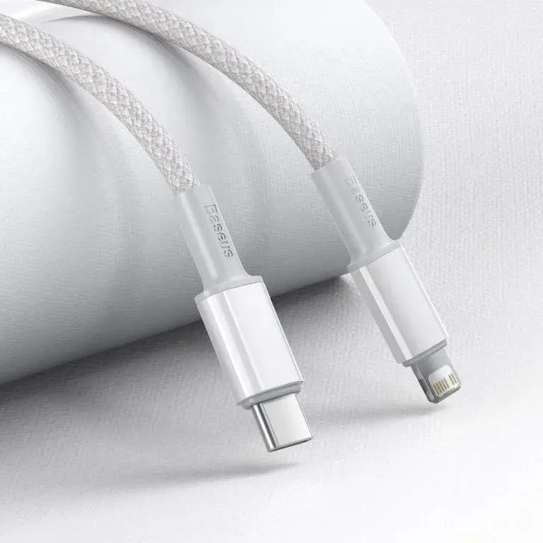 Кабель Baseus High Density Braided Type-C to Lightning PD 20W (1m) white (CATLGD-02) - фото 2