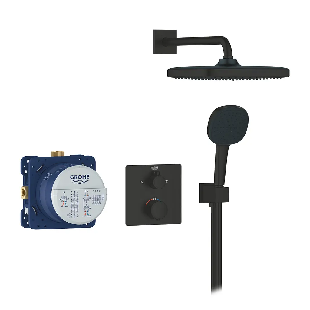 Душова система термостатична Grohe QuickFix Precision з Vitalio Comfort 250 348822430, Чорний матовий - фото 3