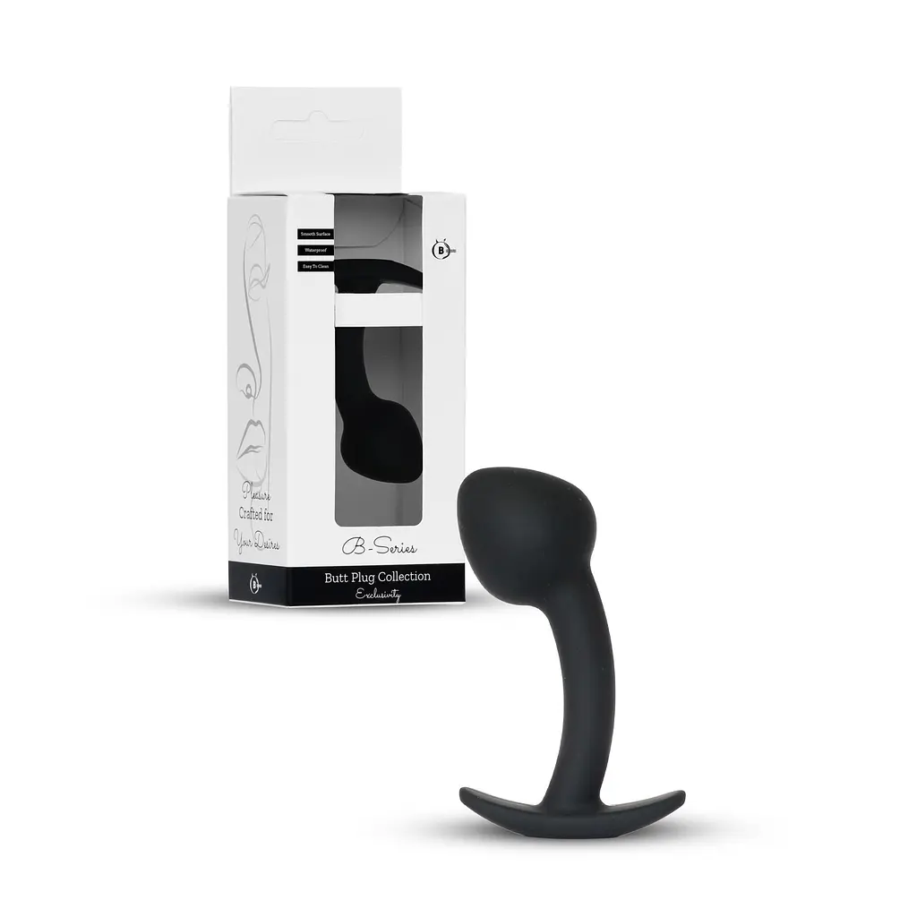 Анальная пробка B-Series HeavyFun Curved S 7.5 см (черный) - фото 12