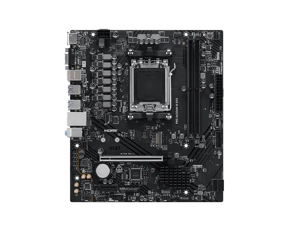 MSI Материнська плата PRO A620AM-B EVO sAM5 A620 2xDDR5 M.2 HDMI D-Sub mATX