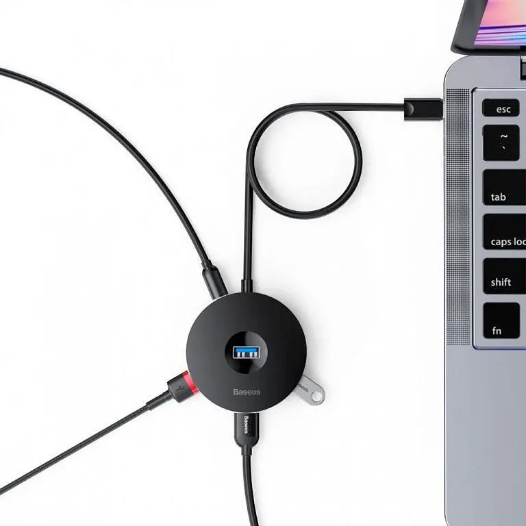 USB-хаб Baseus Round Box 4-Port USB-A Black 0.1 м [CAHUB-F01] [77939] - фото 7