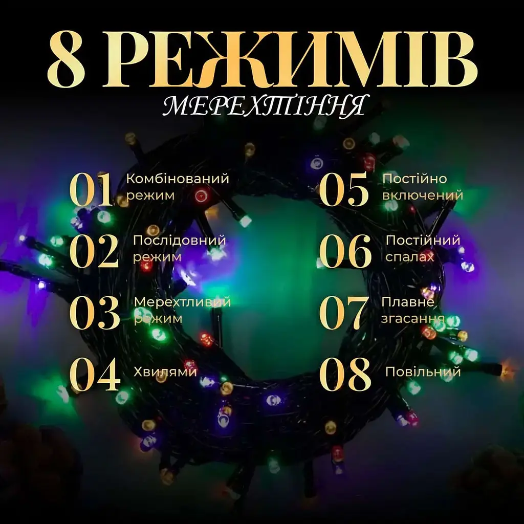 Гірлянда-нитка GarlandoPro 180 LED довжина 16 м, мультиколор (M400LEDML) - фото 3