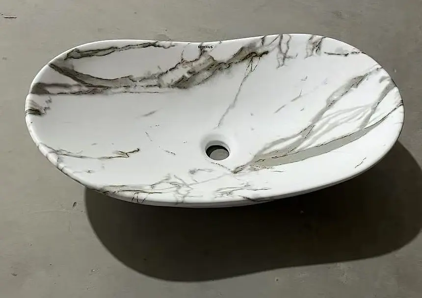 Умивальник накладний Mixxus Premium Wave-0105 marble 620x360x160 мм MP6559, Мармур - фото 6