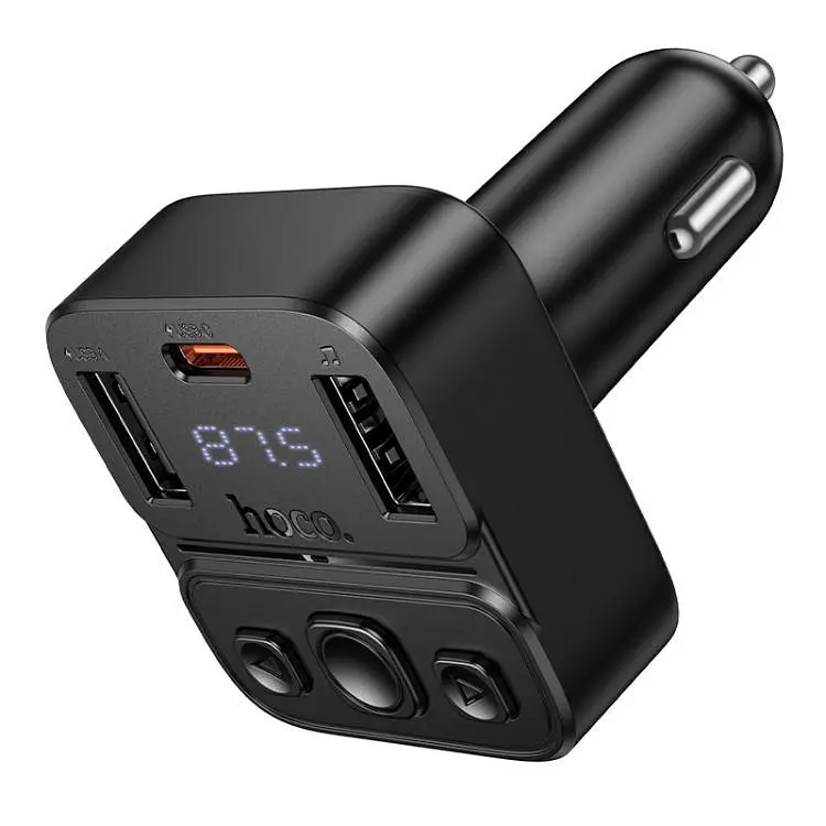 АЗП з FM-модулятором HOCO E87 Delta 35W(1A1C) car BT FM transmitter - фото 3